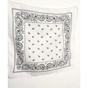 Vintage 100% cotton traditional White Bandanna 20x20 inch